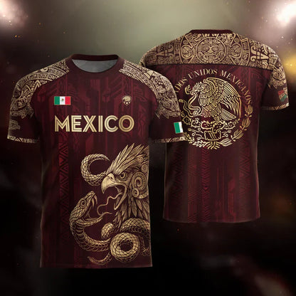 🦅 2026 Mexico Burgundy Sports T-Shirt